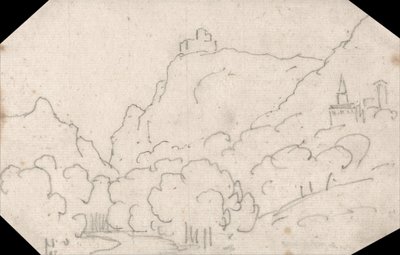 Mountain View with Buildings by John Robert Cozens